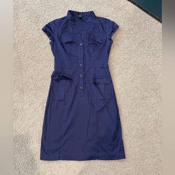 H&M Dresses & Skirts - H&M Button Front Purple knee-length Dress Shirt